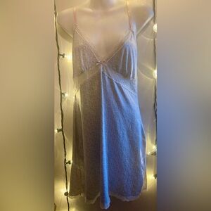 Marilyn Monroe Lace Trim Chemise Lingerie- Light Gray